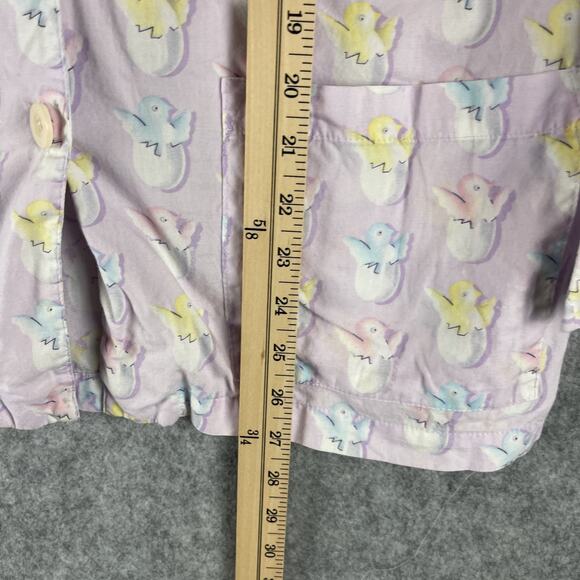 Nick and Nora Pajama Top Womens Small Purple Chick Egg Pastel Cotton Easter - Picture 7 of 12